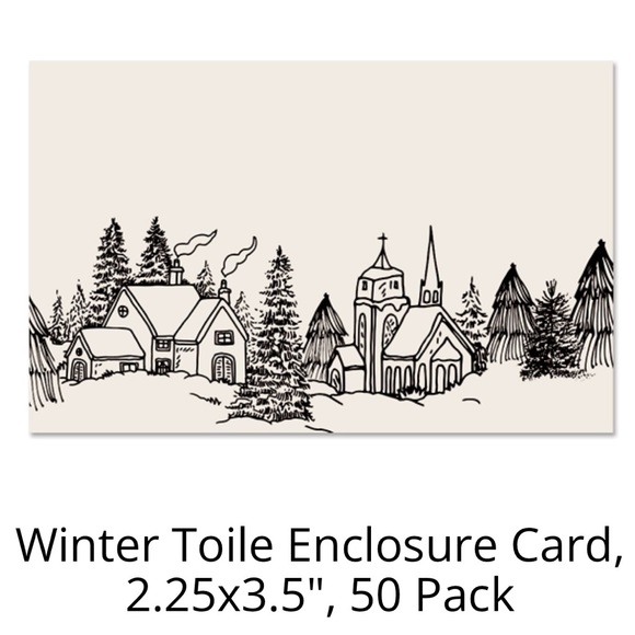 Winter Toile Enclosure Card 3.5x2.25" Pack of 50 - Picture 2 of 7